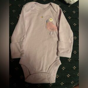 Pink Baby Onesie with Bird Design